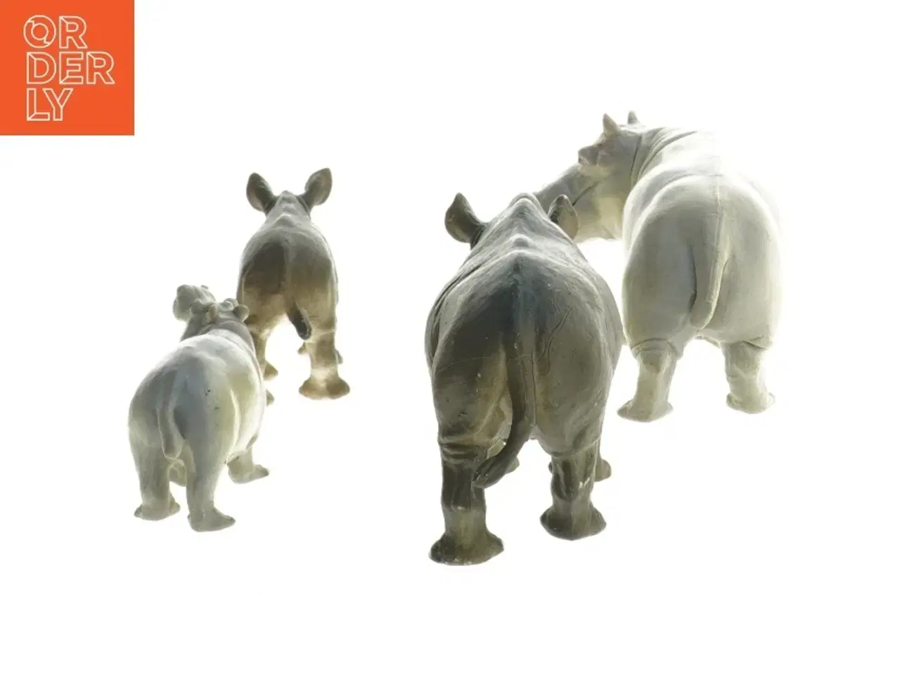 Billede 2 - Sættet af flodhest og næsehorn figurer (str. 14 cm)