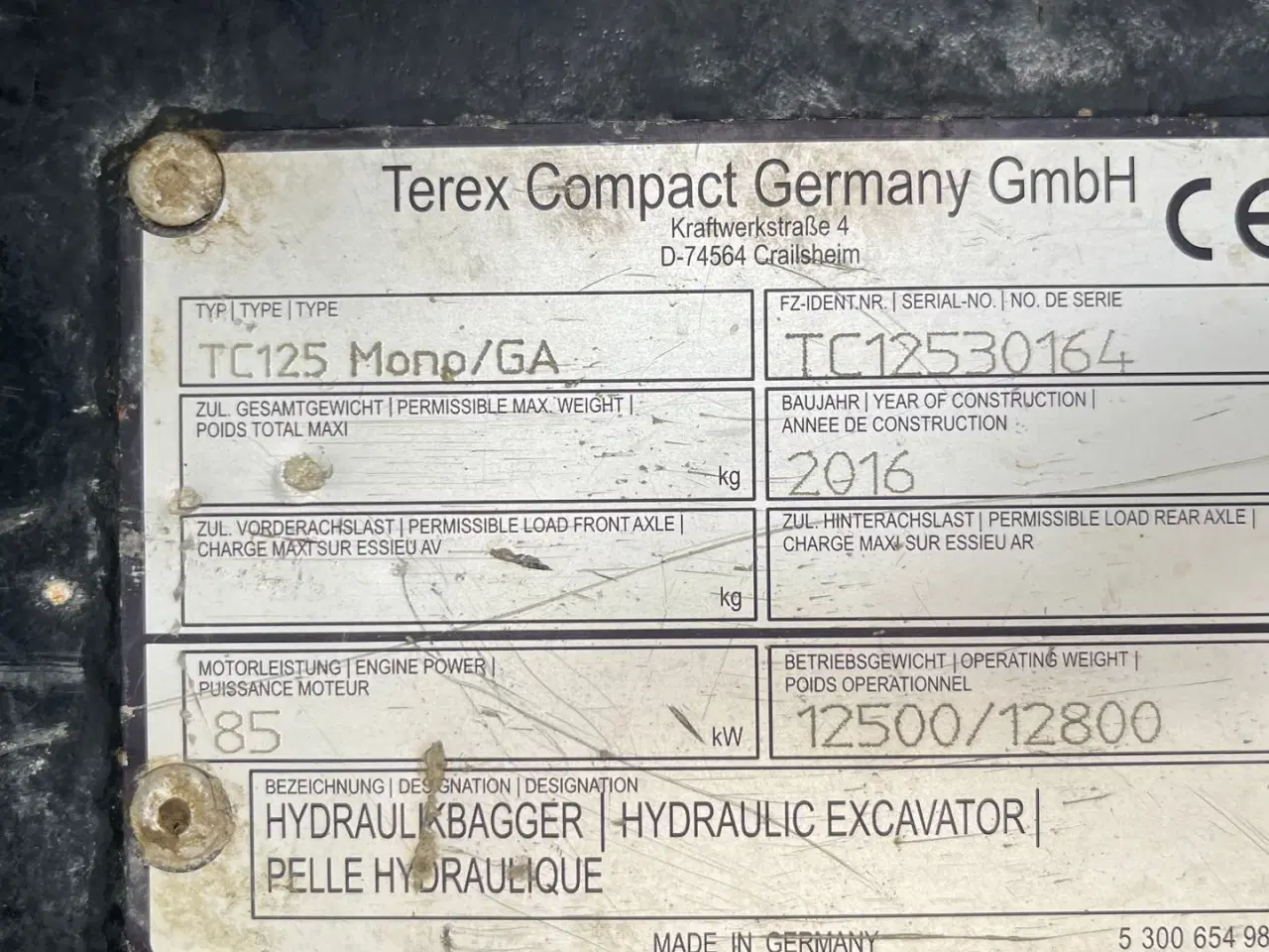 Billede 3 - Terex TC125 Rotortilt kun kørt 2900timer