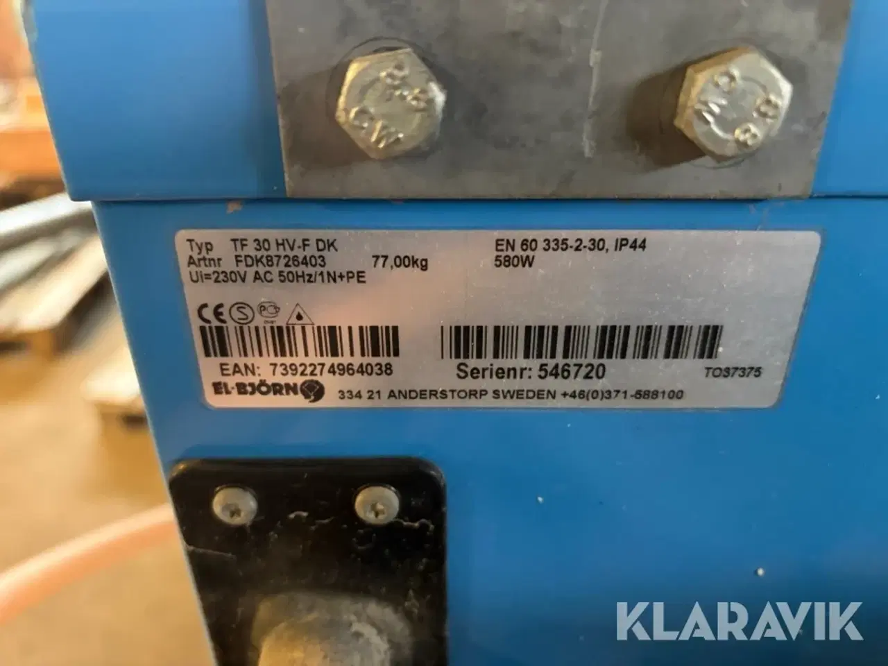 Billede 12 - Varmer til fjernvarme El-Björn TF 30HV