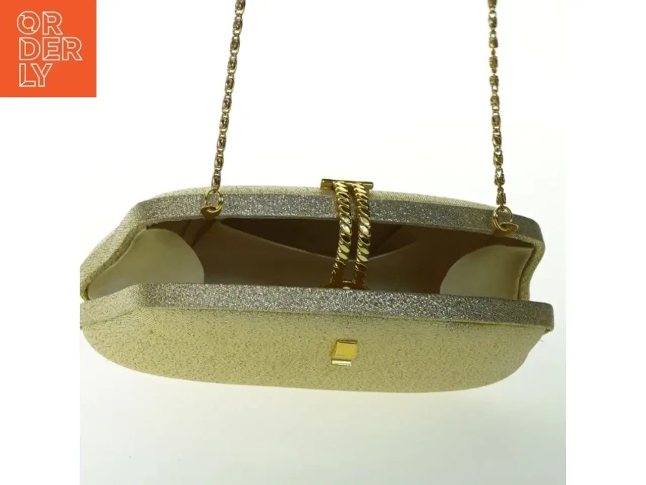 Billede 3 - Gylden aften clutch med kæde (str. 20x13 cm)
