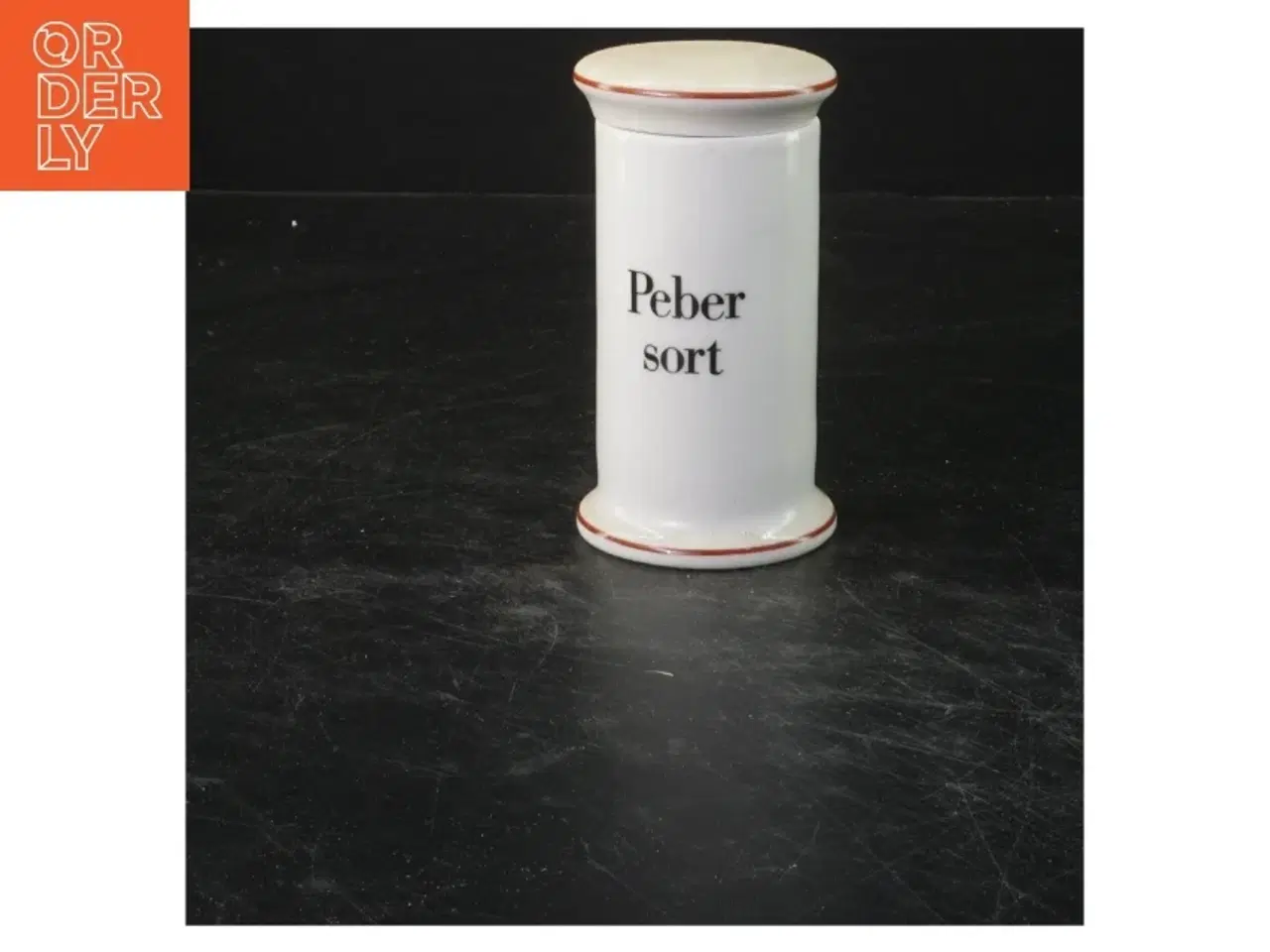 Billede 1 - Porcelæn krukke til sort peber fra B&G (str. 11,5x6 cm)