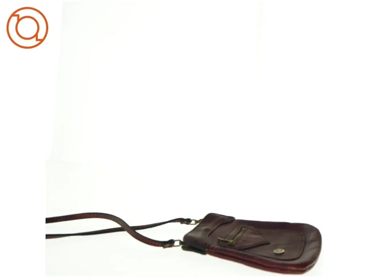Billede 4 - Retro Rød læder Crossbody Vintage skuldertaske (str. 22 x 22 cm)