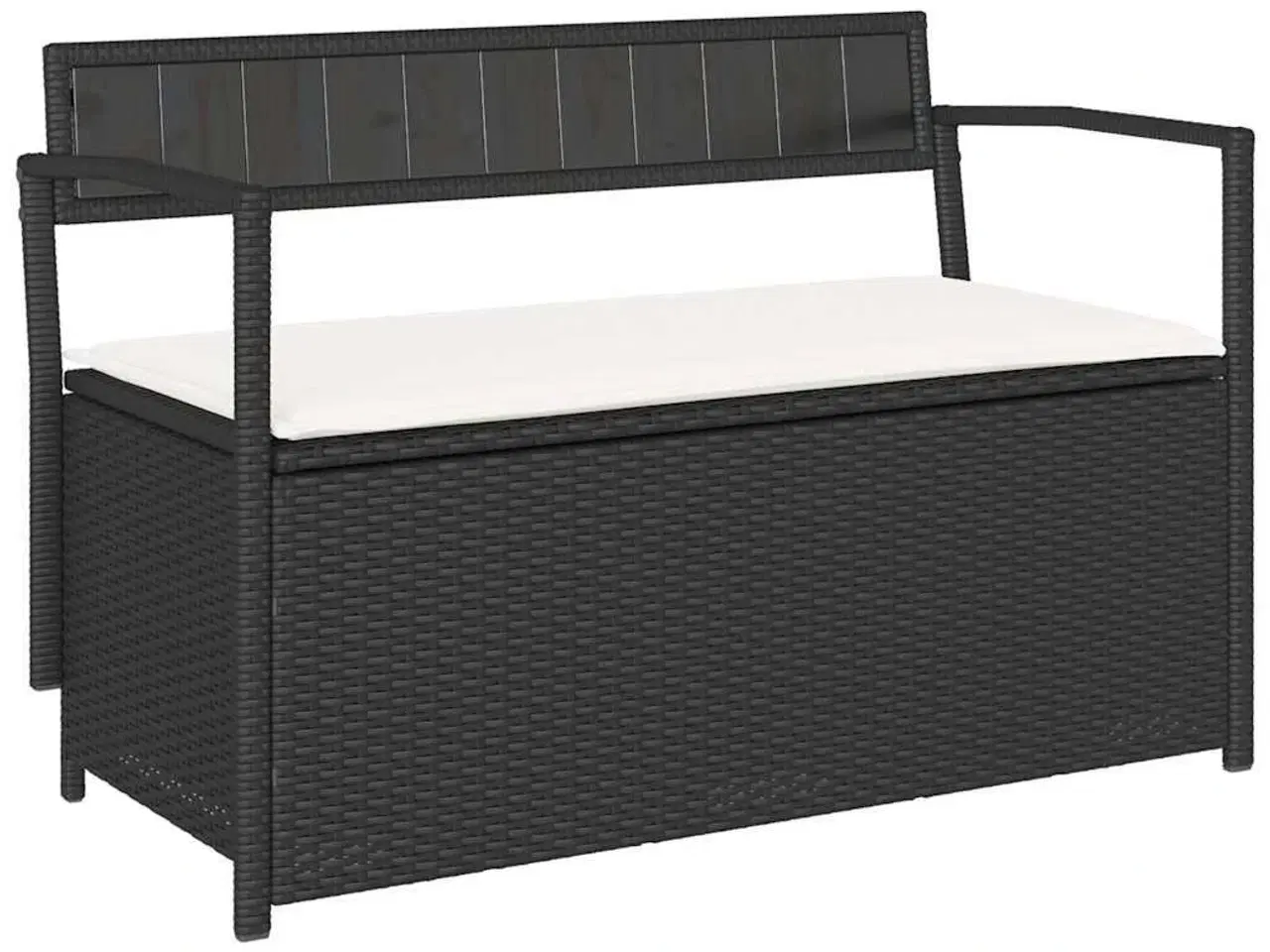Billede 2 - Opbevaringsbænk til haven med hynde polyrattan sort