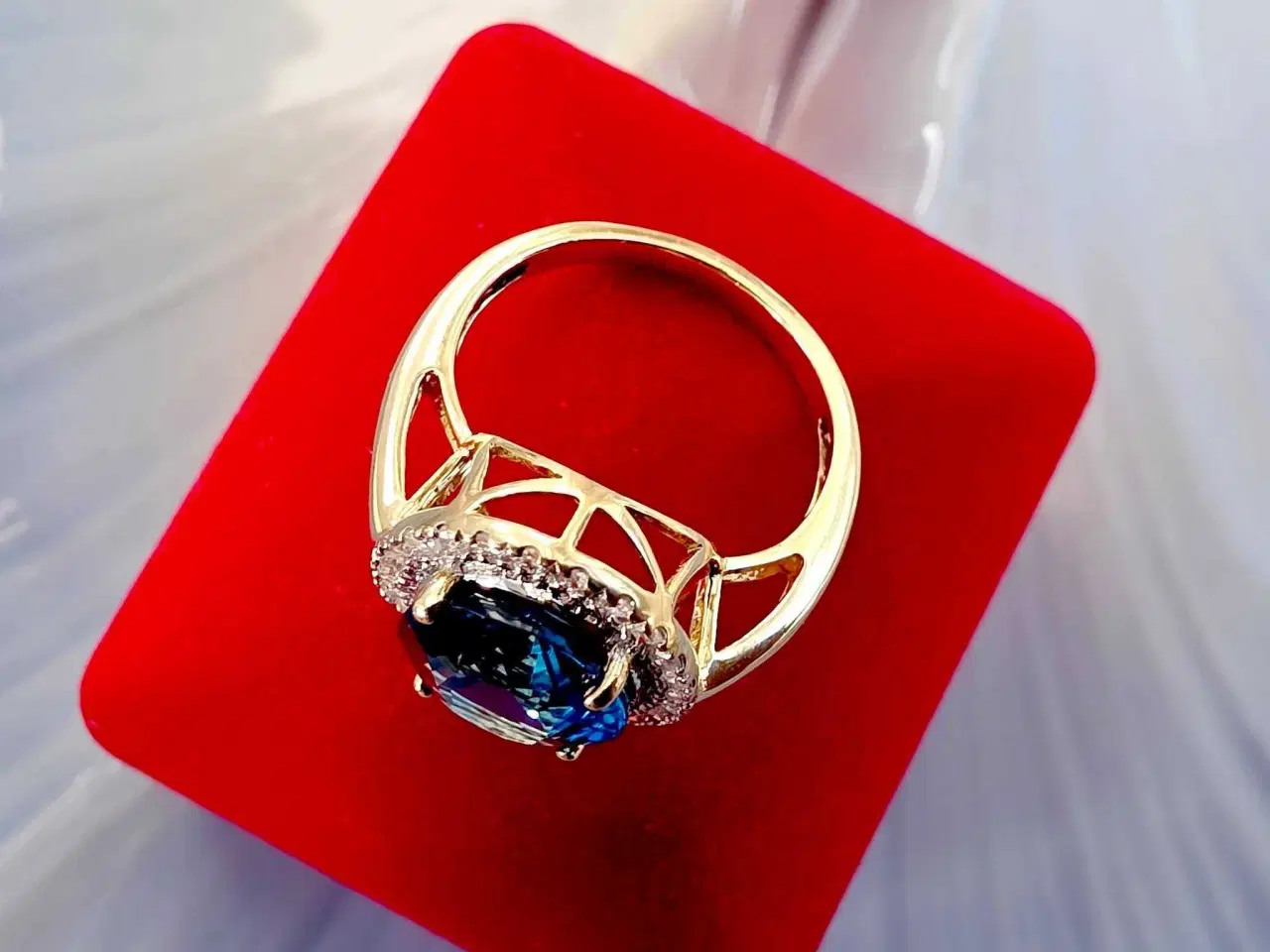 Billede 7 - Stor cocktail statement ring m/brillianter