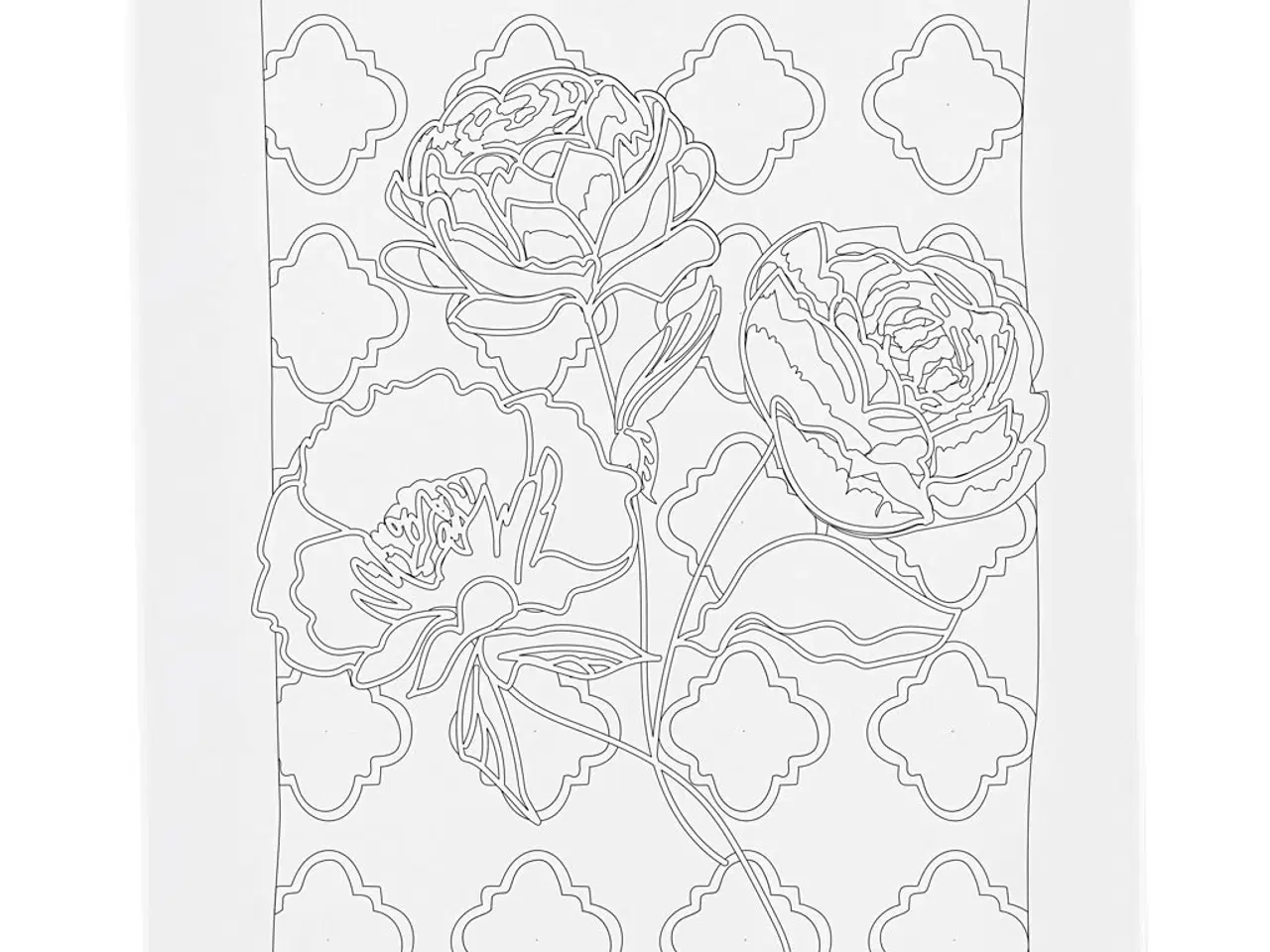 Billede 1 - Malerlærred med roser, 24x30 cm, 1 stk.