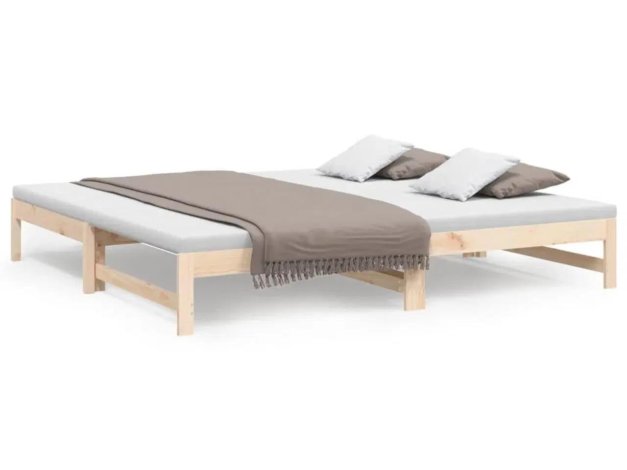 Billede 2 - Daybed med udtræk 2x(90x200) cm massivt fyrretræ