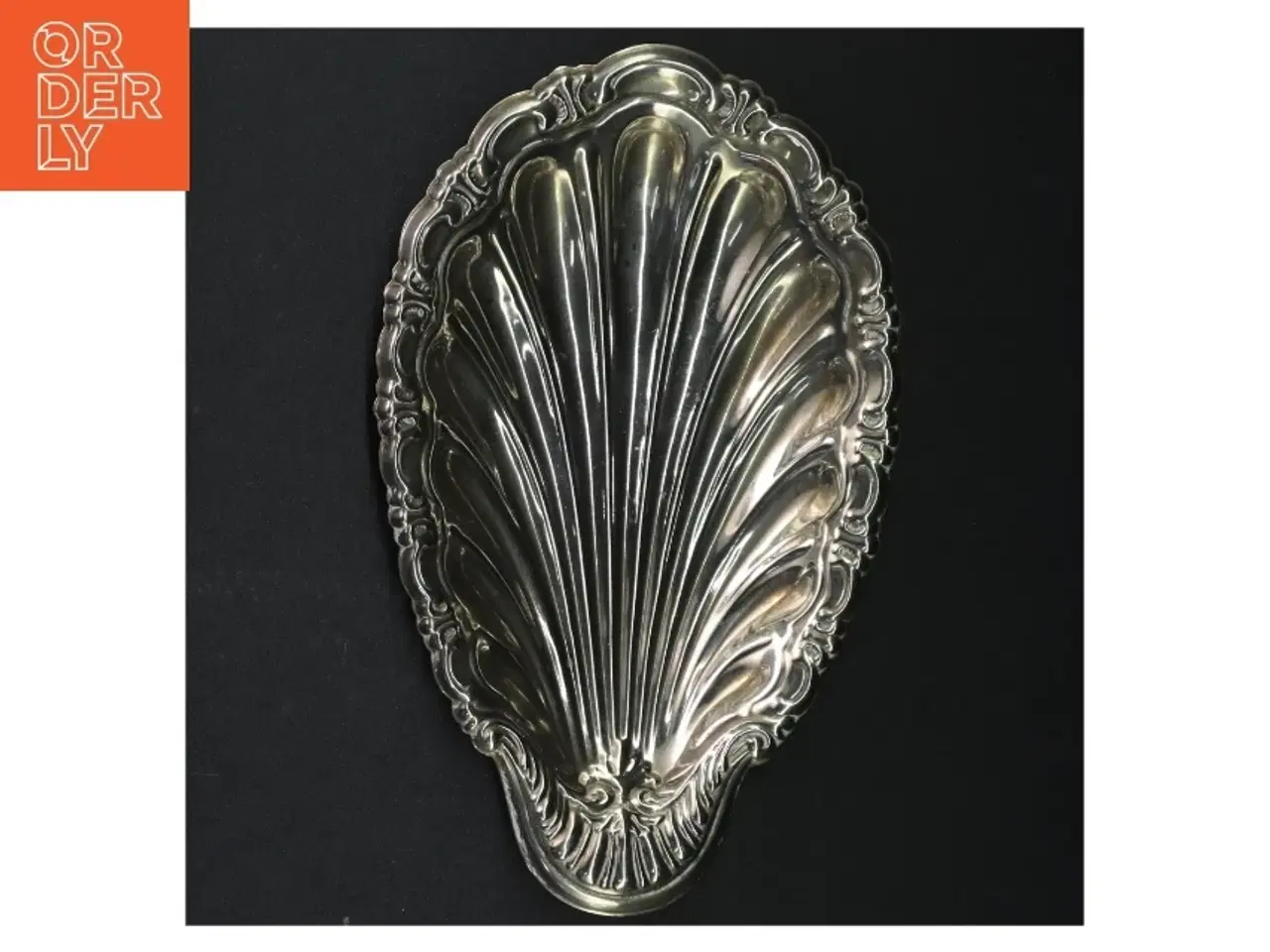 Billede 1 - Muslingeskal Sølv Metal bakke (str. 23 x 13 cm)