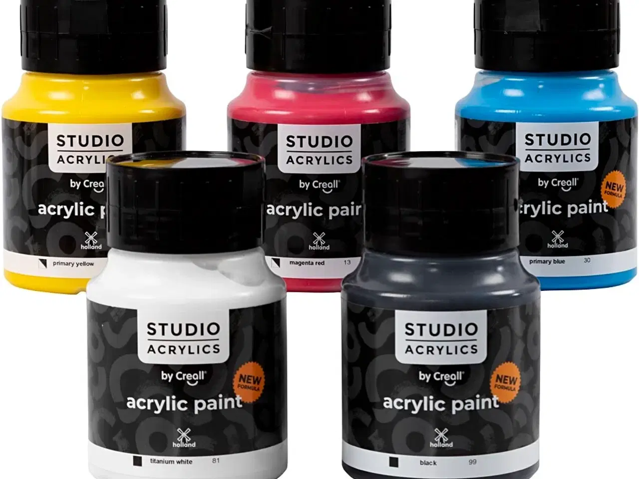 Billede 1 - Creall Studio Akrylmaling, 5 x 500 ml, Ass. Farver