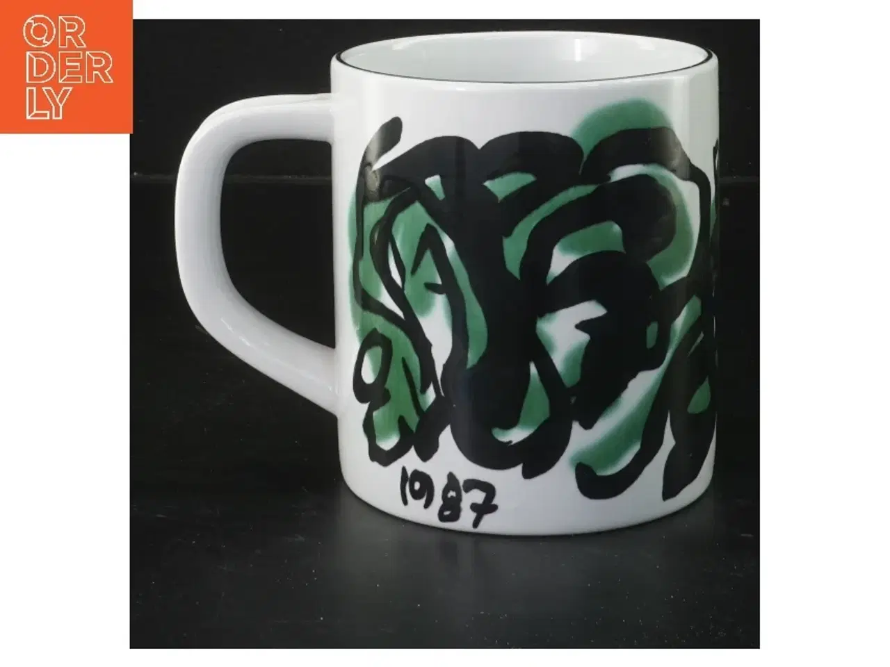 Billede 2 - Keramikkrus med abstrakt mønster fra Royal Copenhagen (str. 11,5x10 cm)