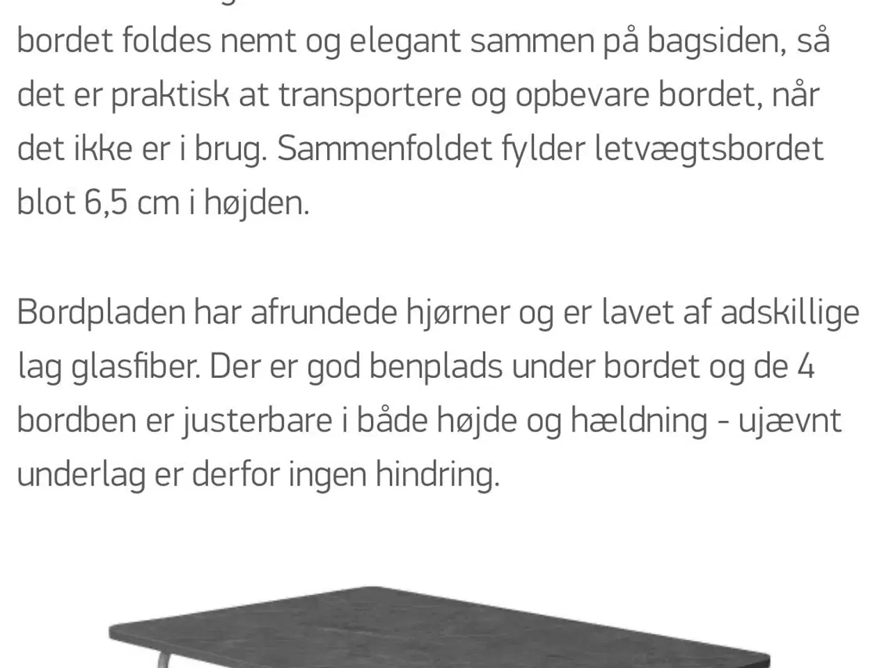 Billede 2 - Isabella Letvægtsbord 90x140cm