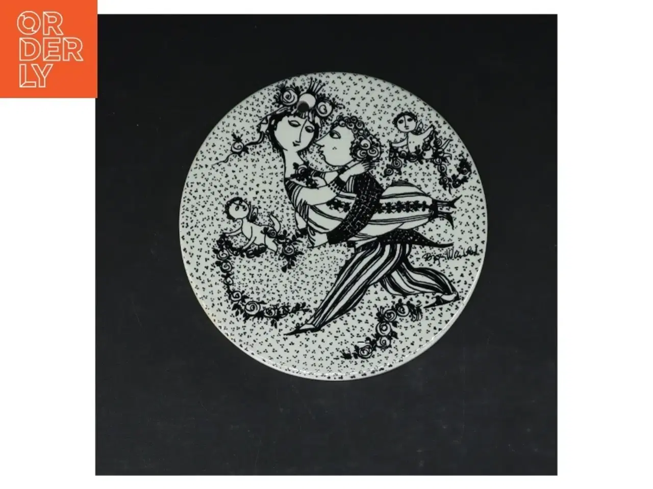 Billede 5 - Dekorative platter med illustrationer, Bjørn Wiinblad fra Nymølle (str. 4 styk. ø. 15 cm)