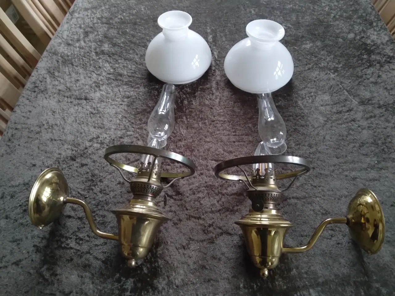 Billede 1 - Væglamper dansk design , petroleums look