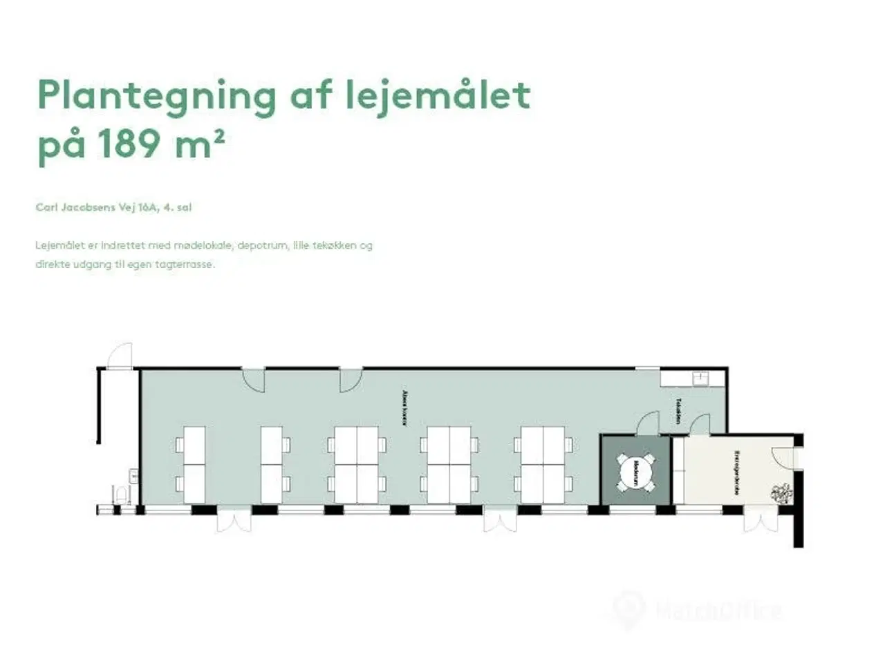 Billede 12 - Attraktivt kontorlejemål på 189 m² med egen tagterrasse.