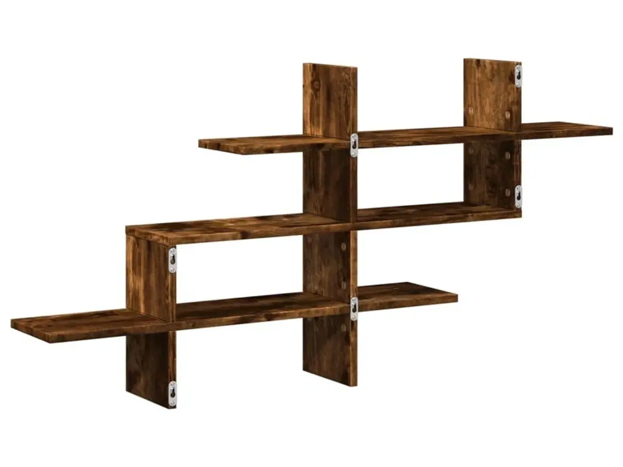 Billede 6 - Væghylde 124,5x18x60,5 cm konstrueret træ røget egetræsfinish