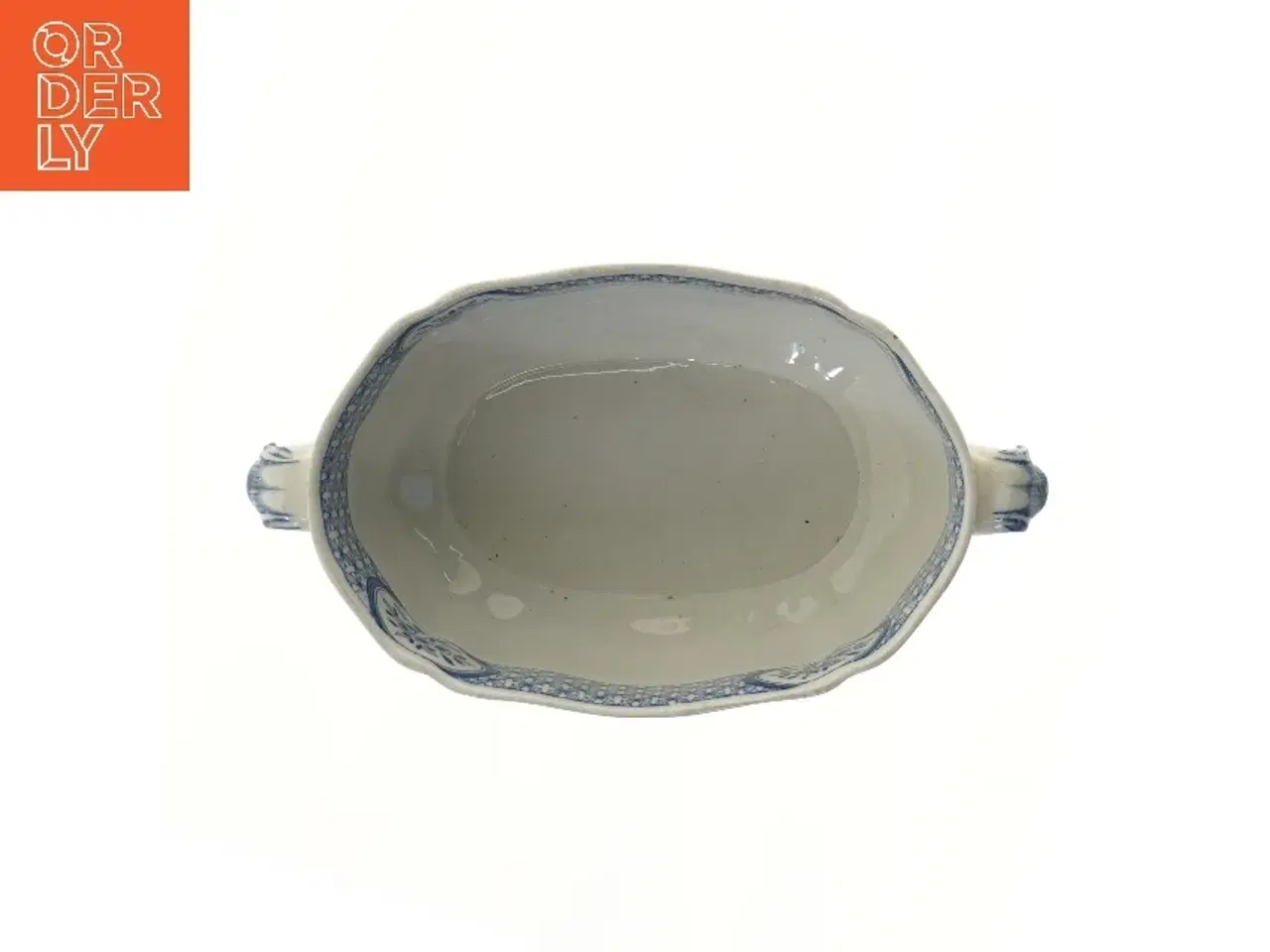 Billede 3 - Porcelæn serveringsskål med blåt mønster (str. 19,5x29 cm)