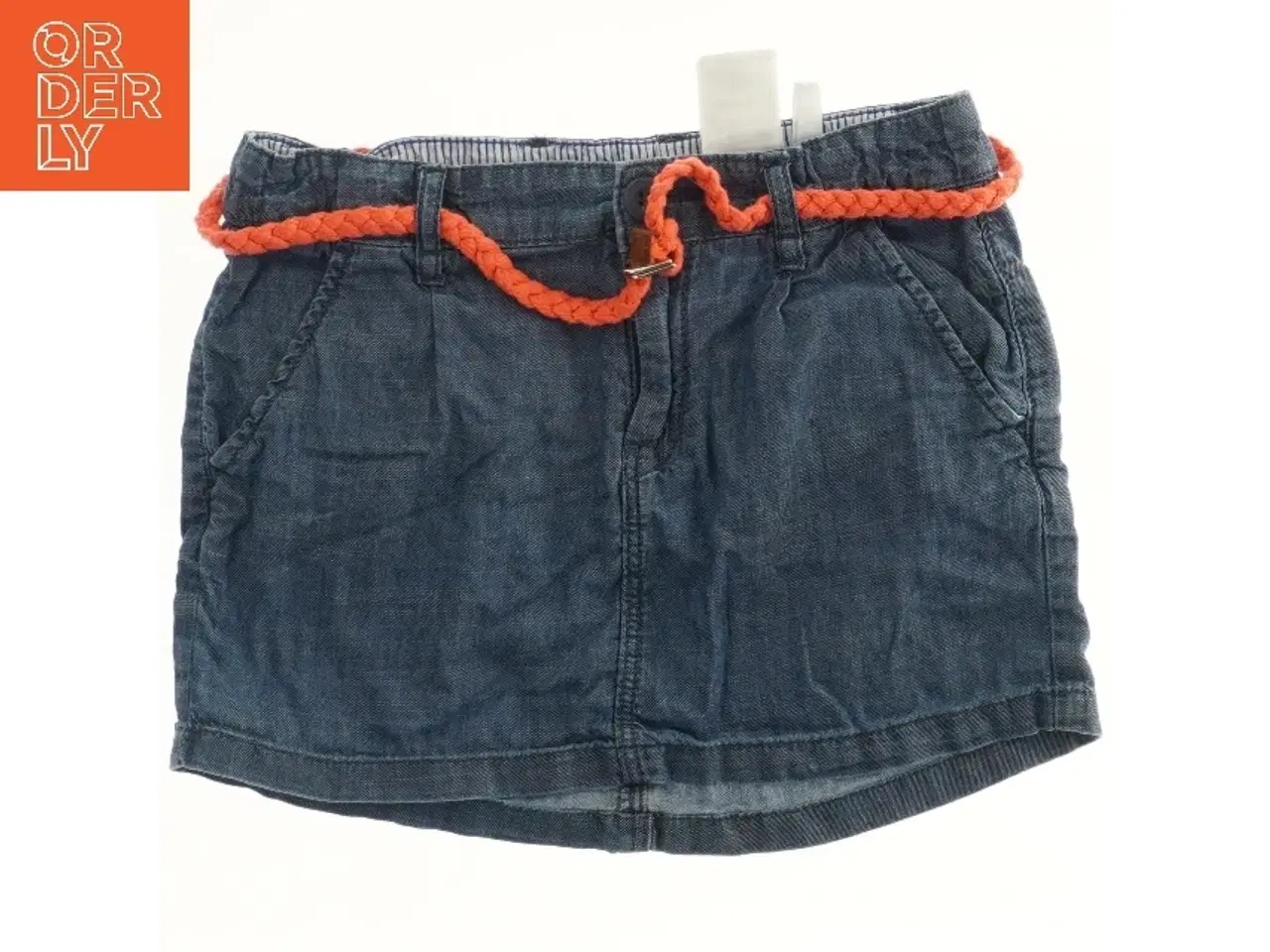 Billede 2 - Jeans Nederdel med Flettet Bælte (str. 134)