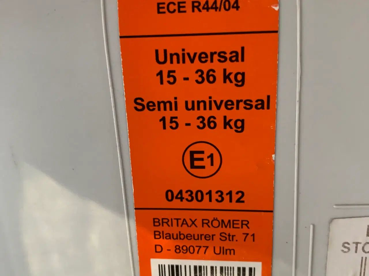 Billede 2 - Römer Autostol 3-6 år