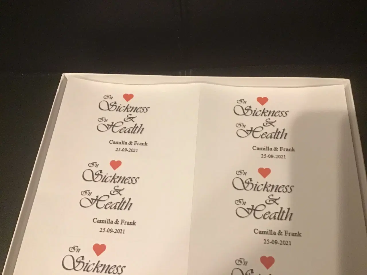 Billede 5 - Labels med navn og dato til bryllup