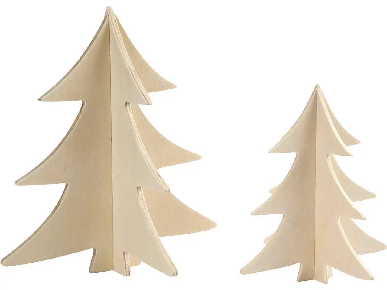 Billede 1 - 3D juletræer, H: 13+18 cm, 2stk./ 1 pk.
