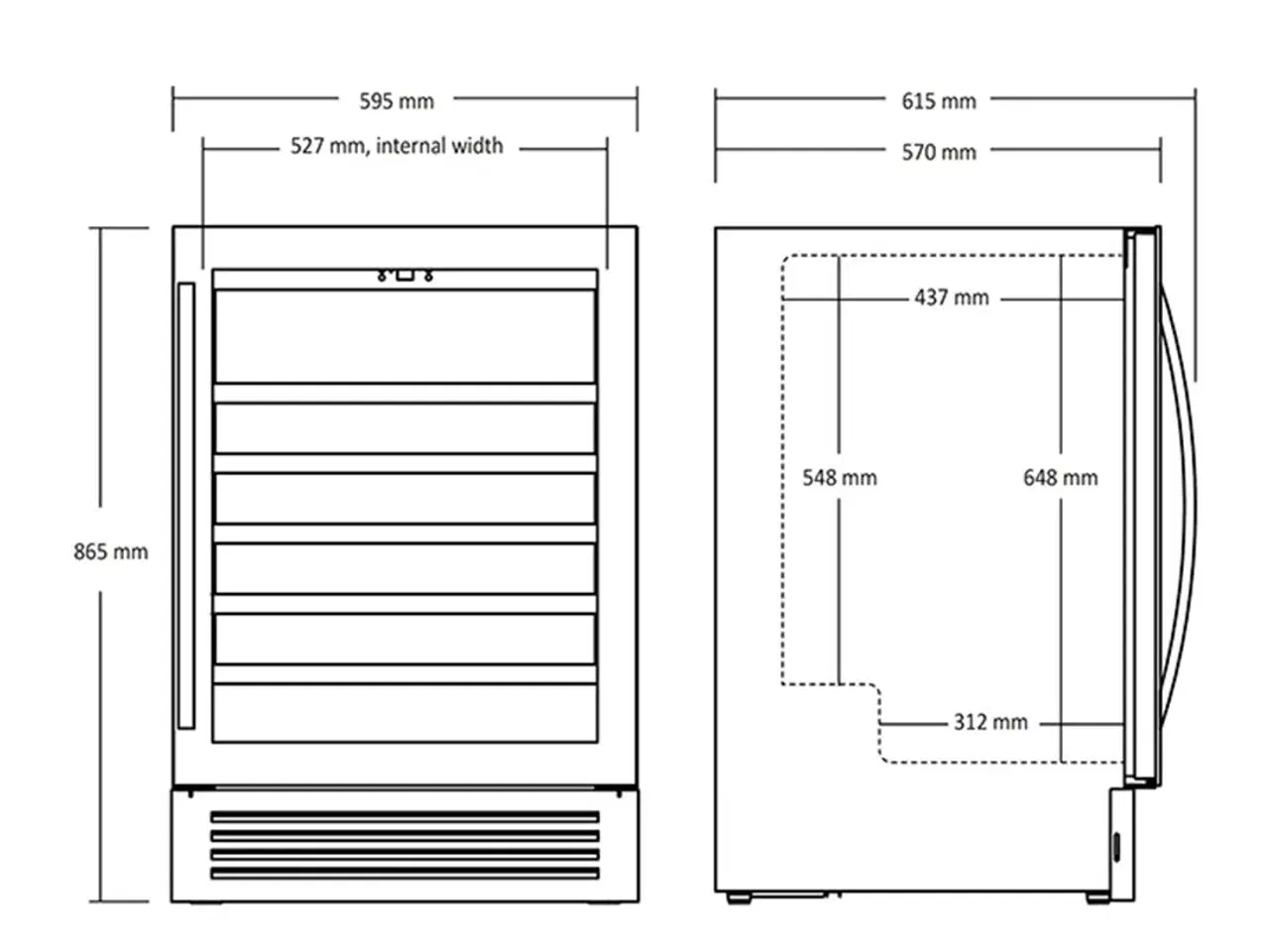Billede 4 - Vinkøleskab 146 L – SV 81 X – B595 x D570 x H865mm