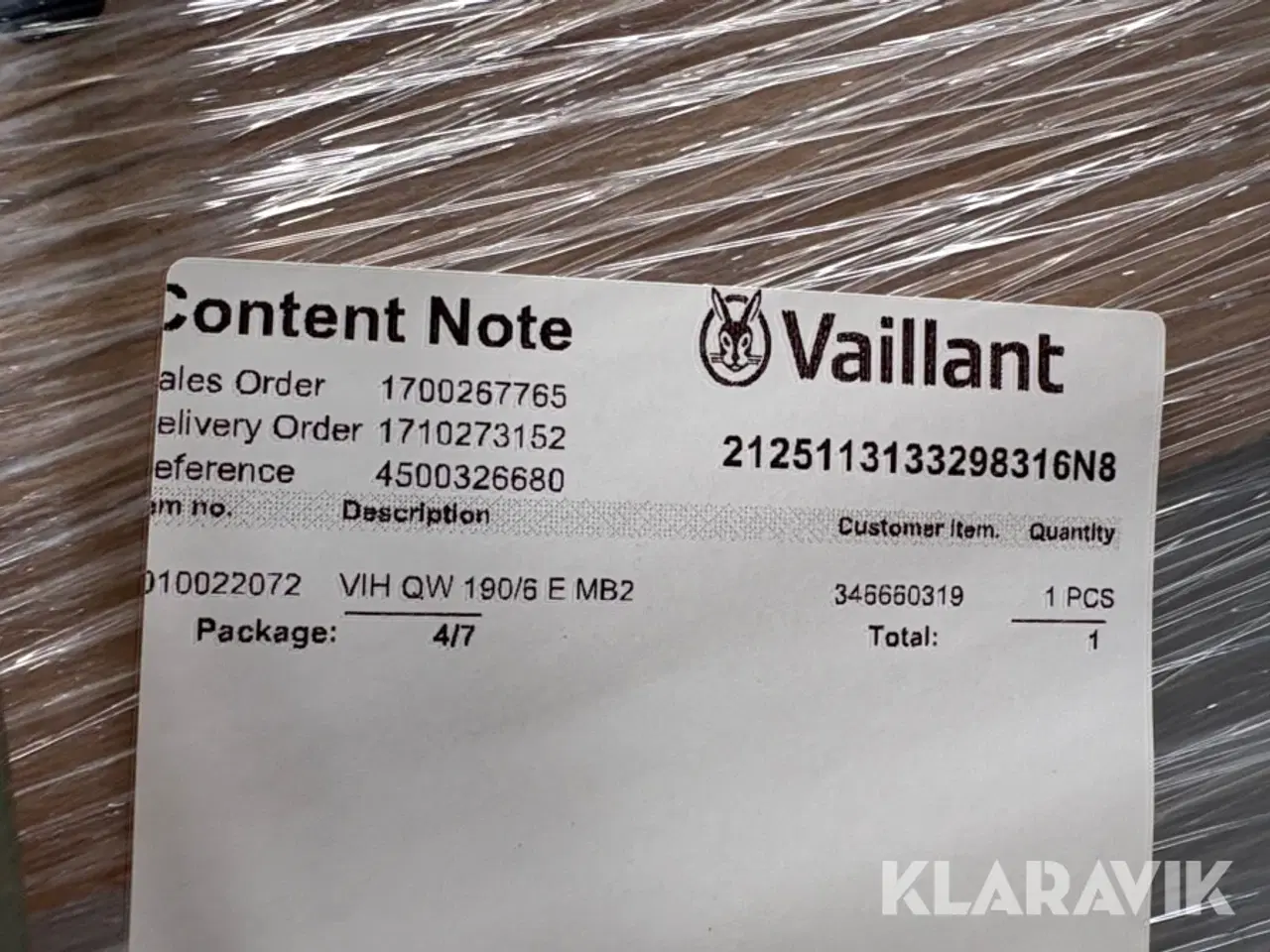 Billede 6 - Luft til vand (indedel) Vaillant VIH QW 190/6 E