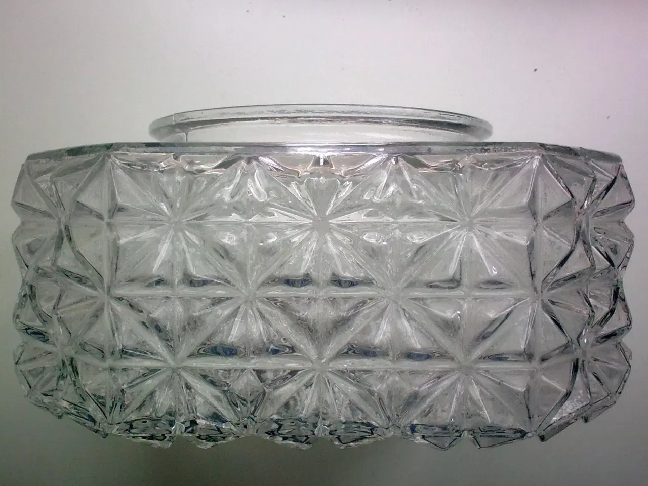 Billede 9 - Plafond firkant lampe klar reliefglas DANSK retro