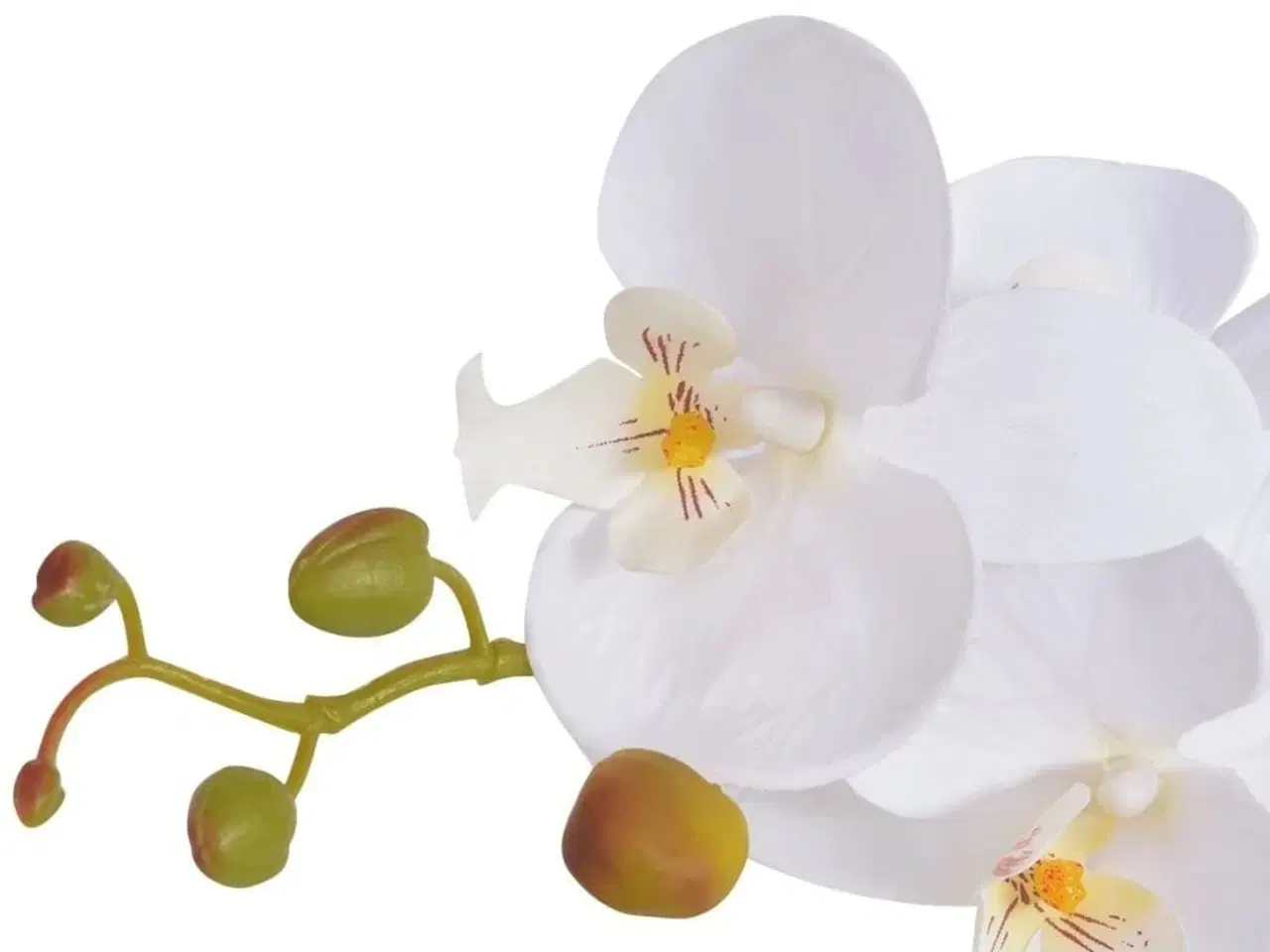 Billede 2 - Kunstig orkidéplante med potte 75 cm hvid