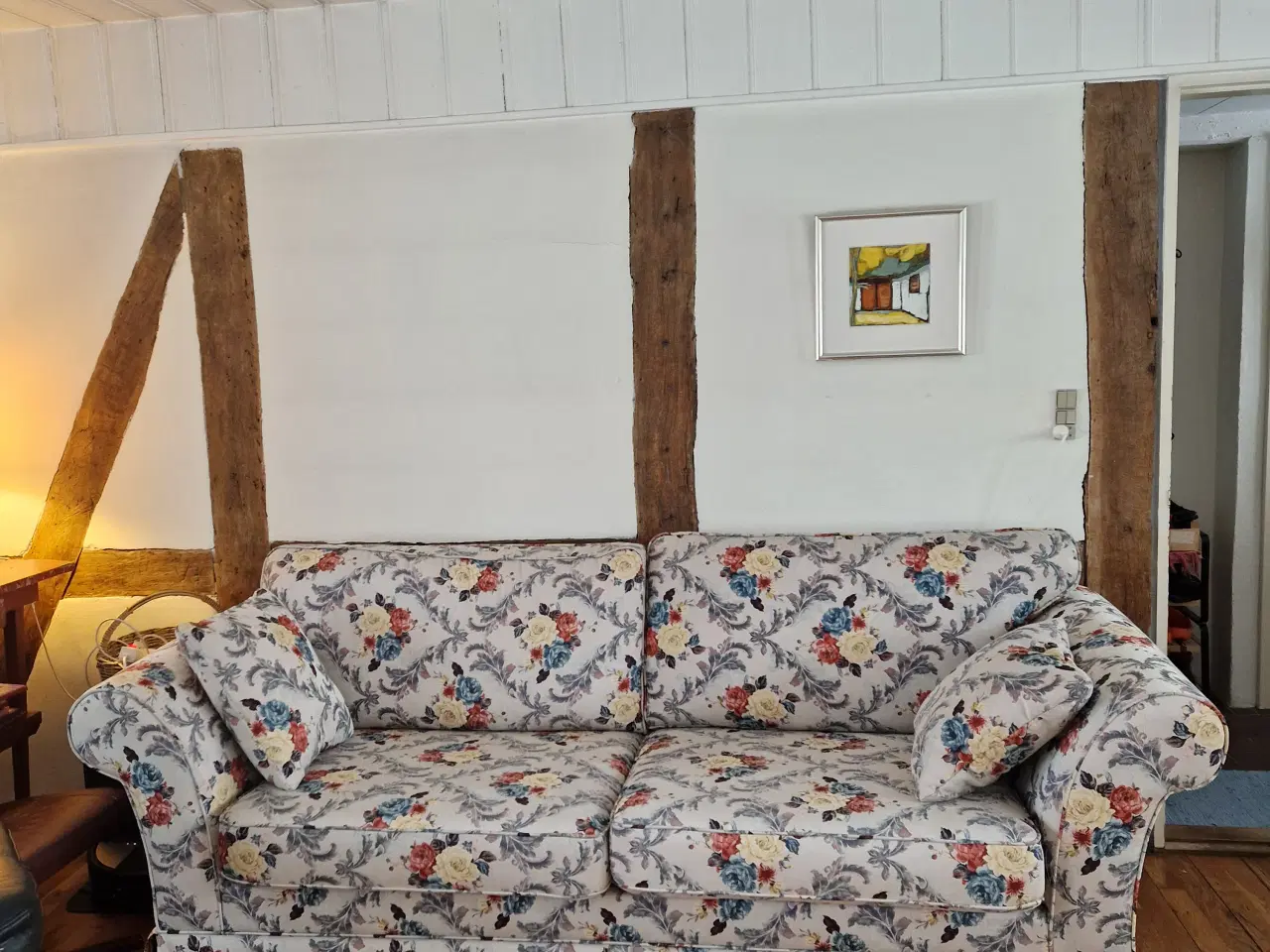 Billede 1 - Blomstret 3-personers sofa