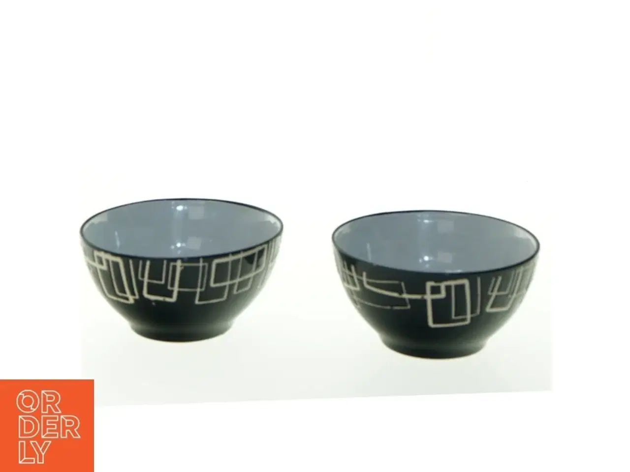 Billede 1 - Sæt af skåle med geometrisk mønster fra Marie Sohl (str. Ø 14 cm)