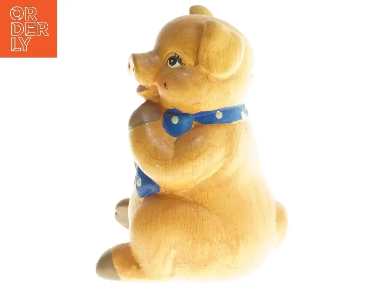 Billede 3 - Sparegris med blå halsbånd (str. 17 cm)