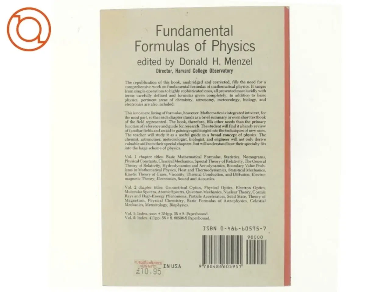Billede 3 - Fundamental formulas of physics af Donald H. Menzel (Bog)