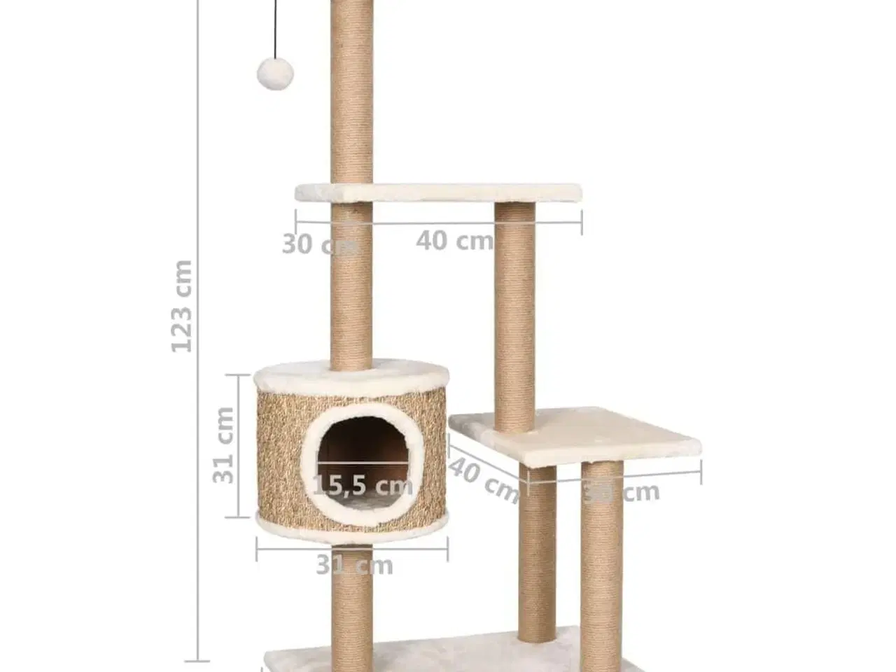 Billede 8 - Kradsetræ med kradsestolpe 123 cm søgræs