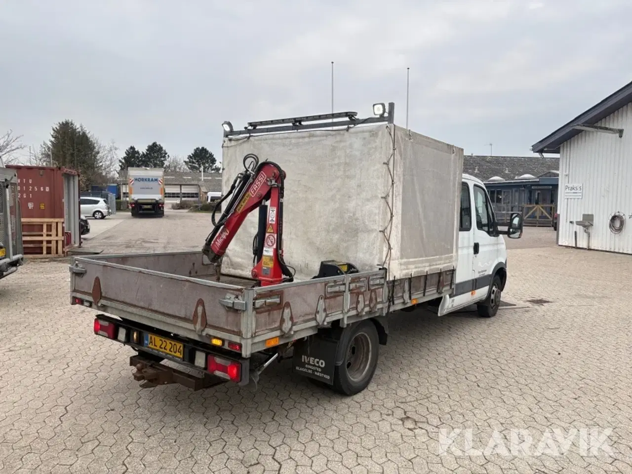 Billede 3 - Ladbil Iveco Daily 35C D med kran og mandskabskabine