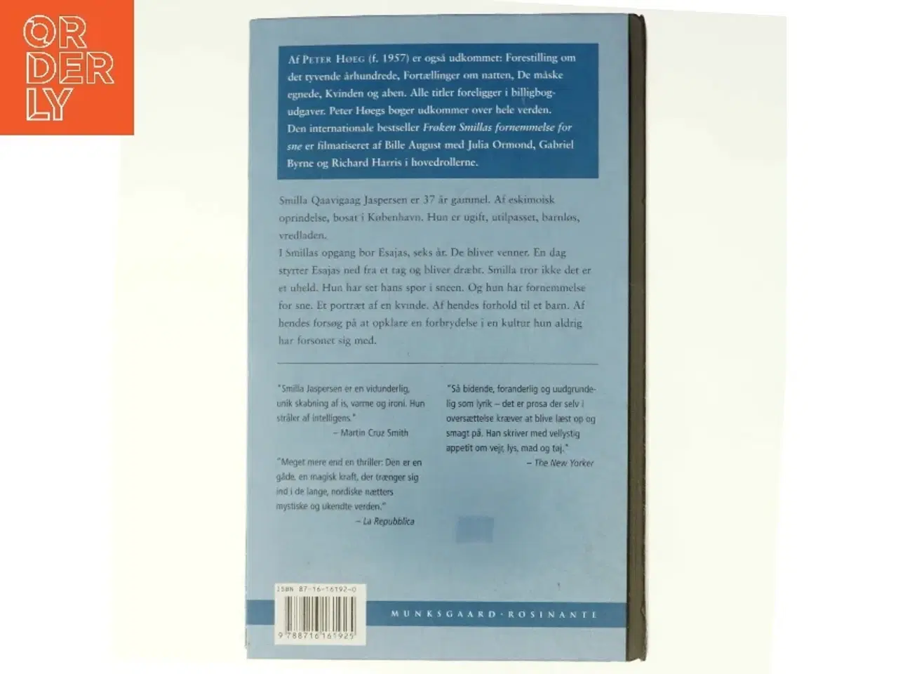 Billede 3 - Frøken Smillas fornemmelse for sne af Peter Høeg (Bog)