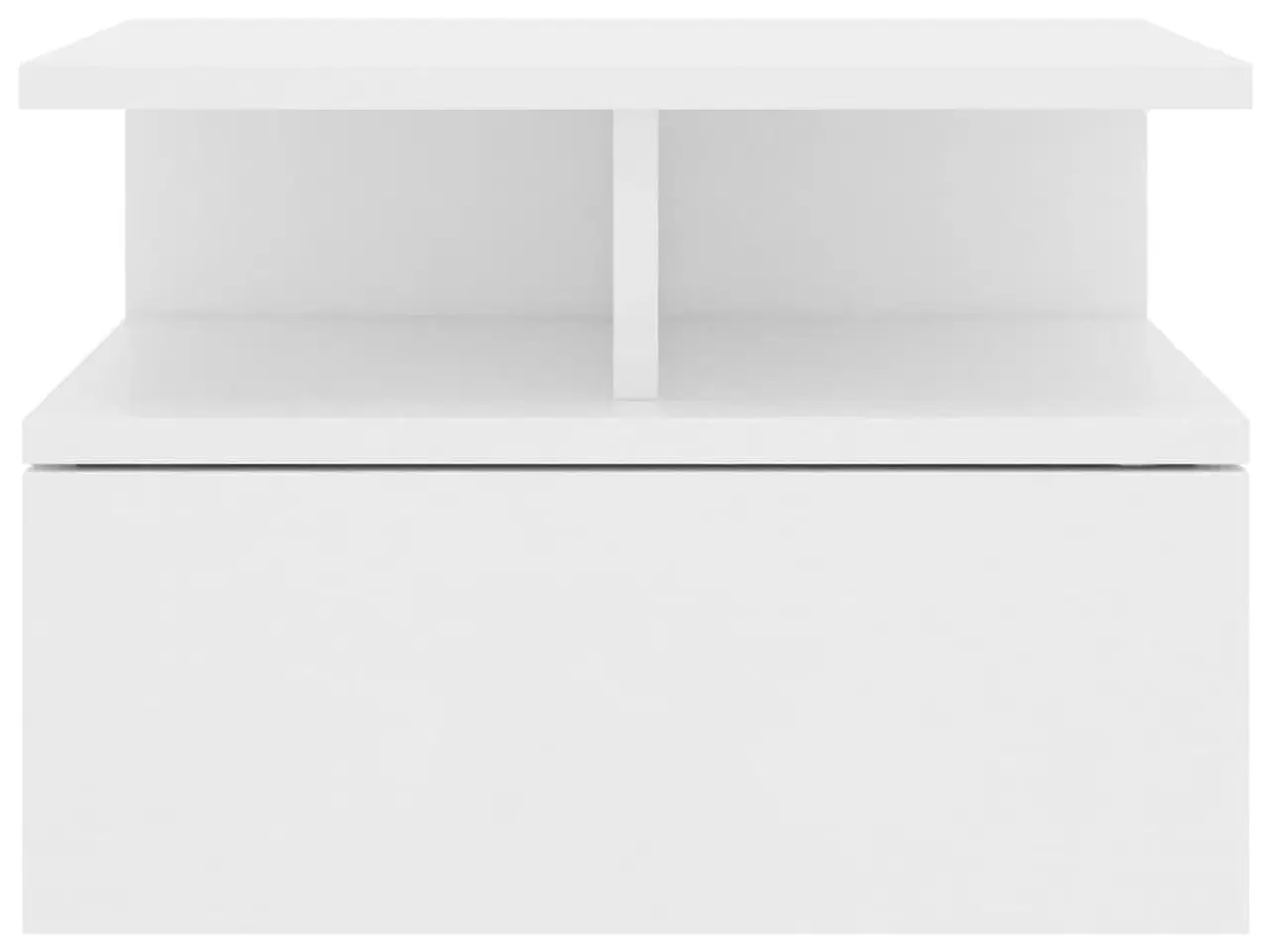 Billede 4 - Svævende natborde 2 stk. 40 x 31 x 27 cm konstrueret træ hvid