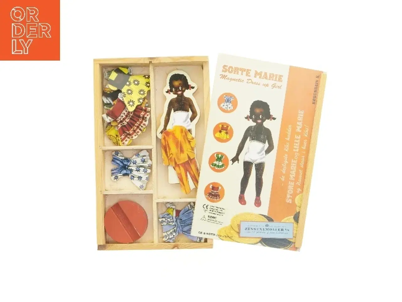 Billede 1 - Vintage påklædningsdukke med tøj og tilbehør (str. 29 x 18 cm)