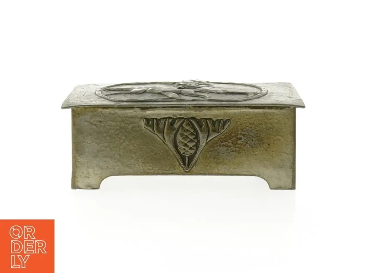 Billede 1 - Dekorativ æske med mønstret låg (str. 15x11x5 cm)