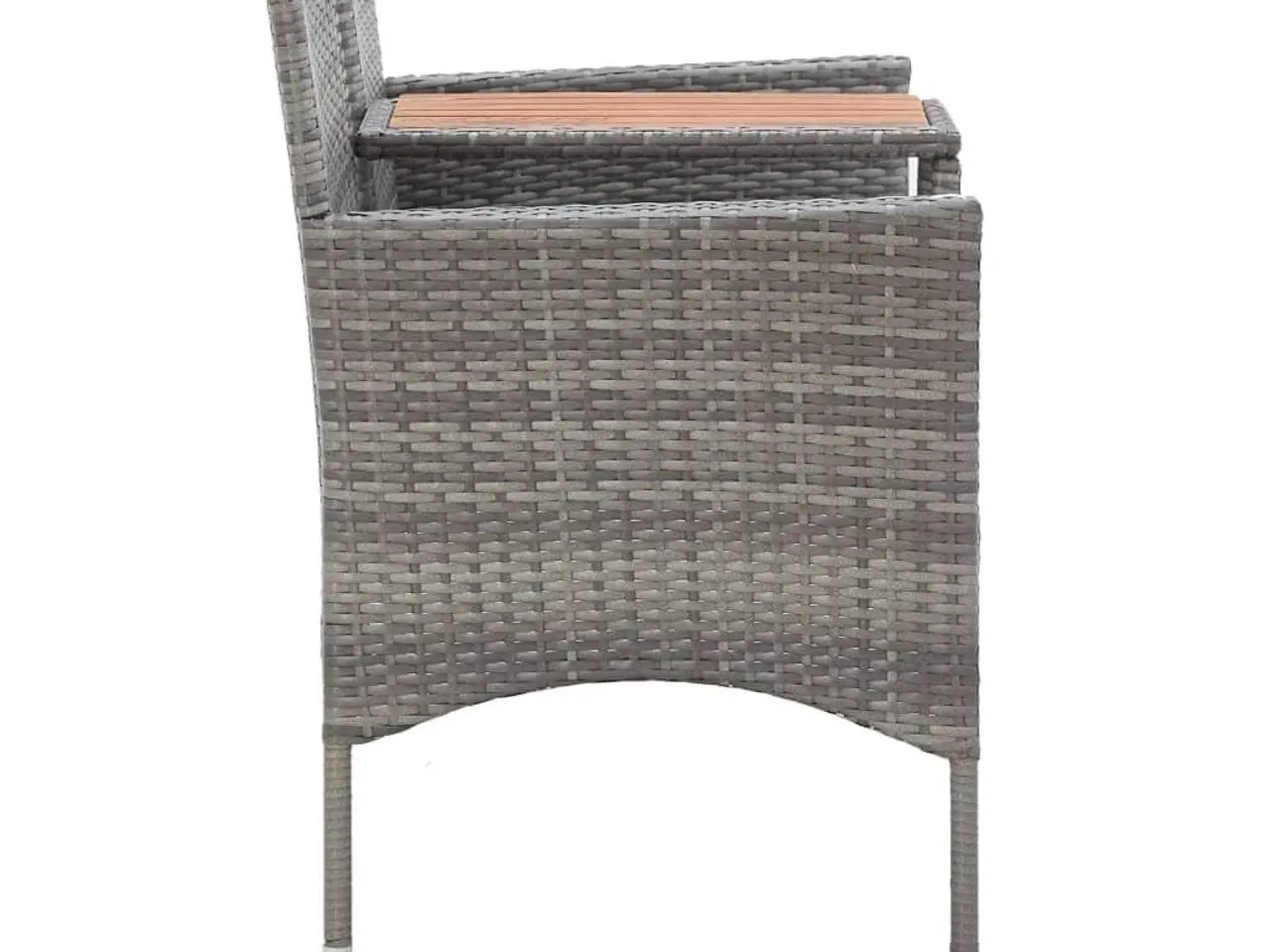 Billede 3 - 2-personers havebænk med tebord 143 cm polyrattan grå
