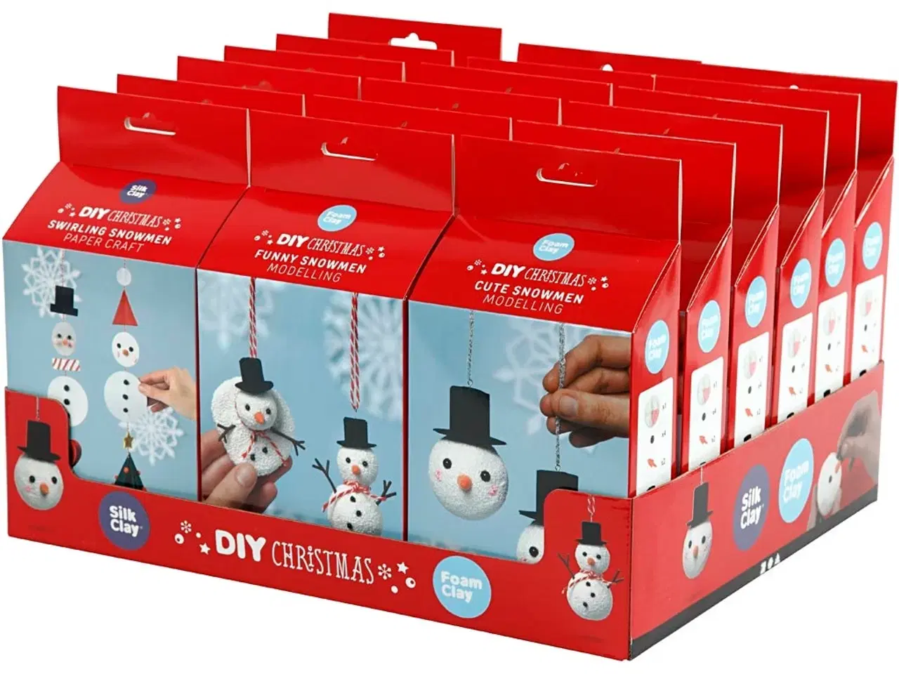 Billede 1 - Ophæng, søde og sjove snemænd, 18sæt/ 1 pk.