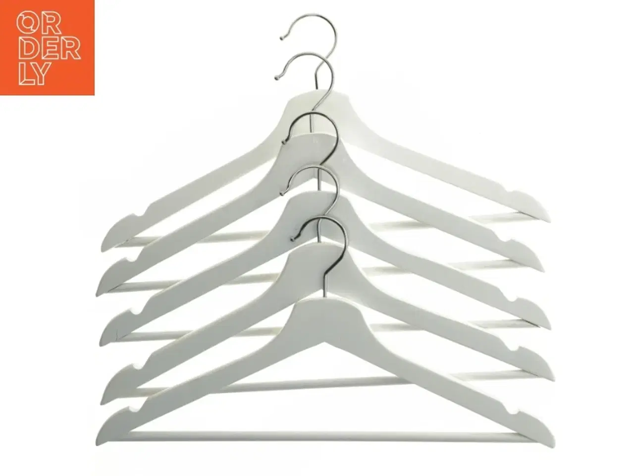 Billede 1 - Bøjlesæt med 5 hvide bøjler (str. 43 cm. 5 stykker)