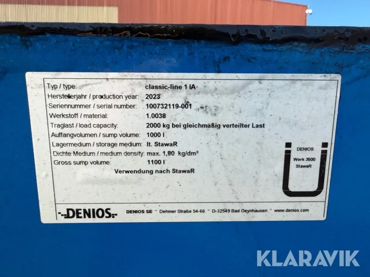 Billede 9 - Opsamlingskar / spildbakke Denios Classic-line 1 IA