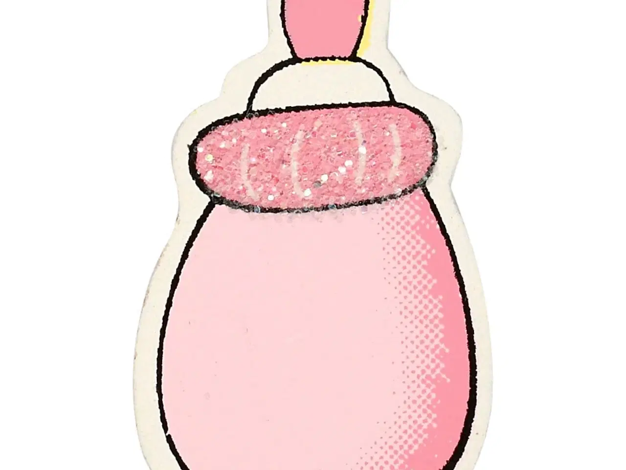 Billede 1 - Glitter Lyserød Sutteflaske - 10 stk. Træfinér