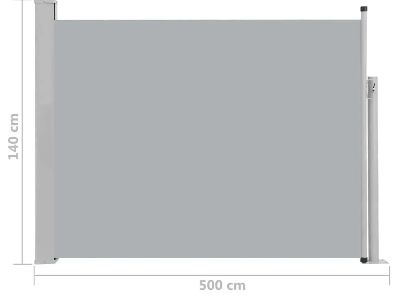 Billede 8 - Sammenrullelig sidemarkise til terrassen 140 x 500 cm grå