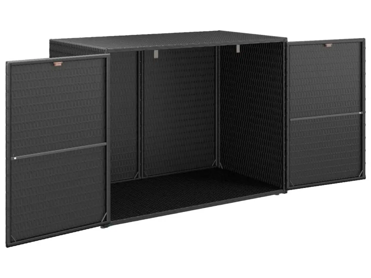 Billede 3 - Haveskab sort 100x55,5x80 cm polyrattan