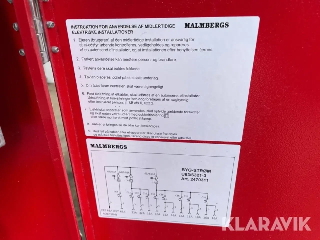 Billede 5 - Byggestrømtavle Malmbergsvej BYG-STRØM UG56321-3W