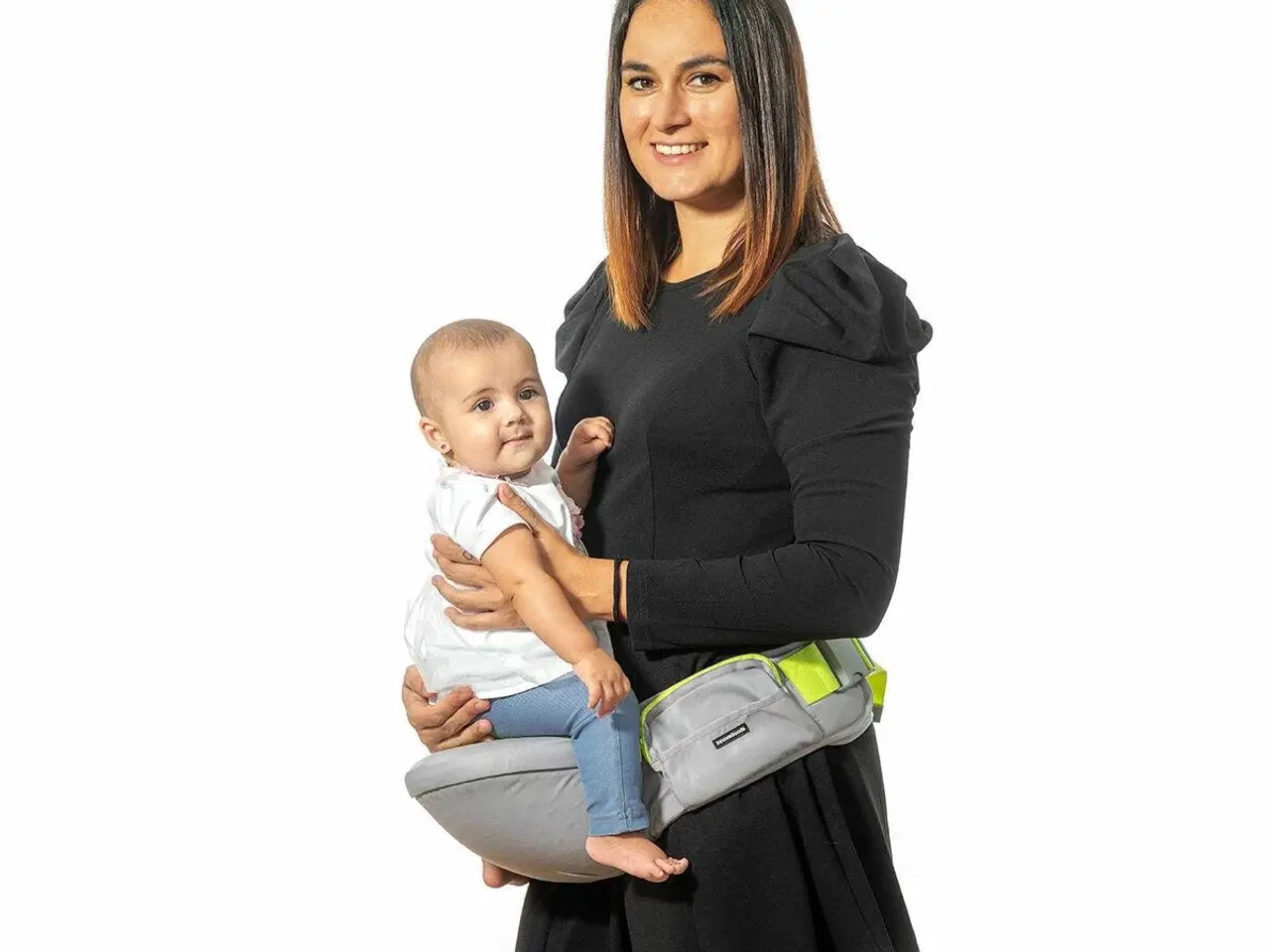 Billede 7 - Seccaby ergonomisk bæresele med hoftebælte og lommer - (grå/grøn)