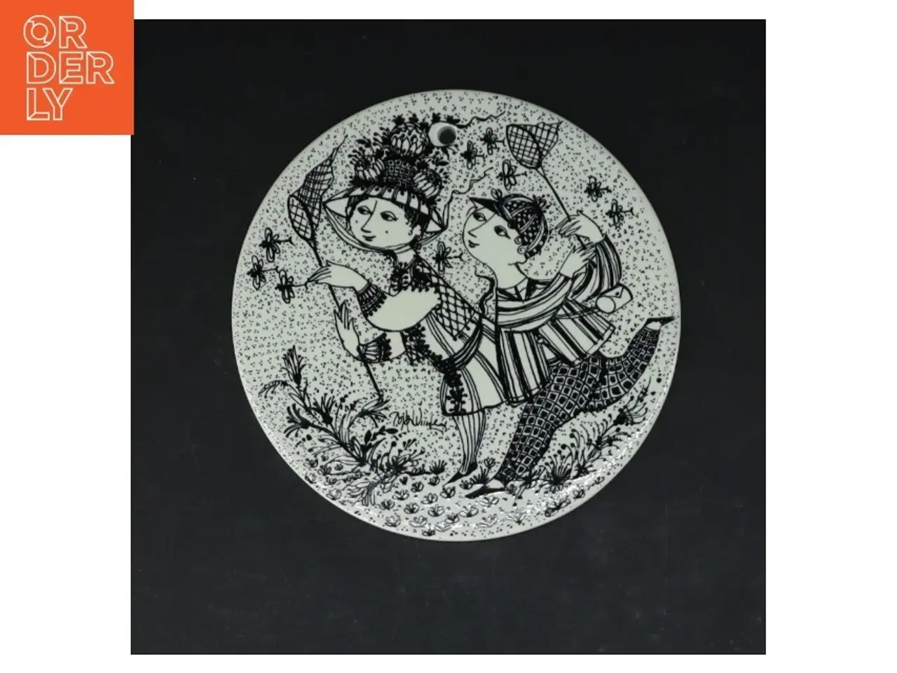 Billede 2 - Dekorative platter med illustrationer, Bjørn Wiinblad fra Nymølle (str. 4 styk. ø. 15 cm)