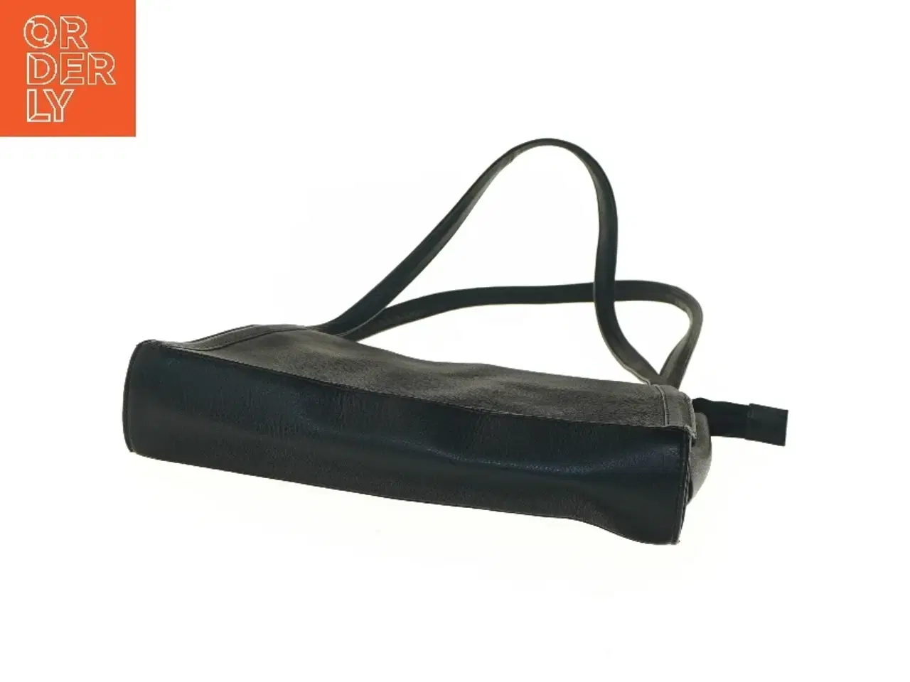 Billede 3 - Sort læderhåndtaske (str. 20x6x31 cm)