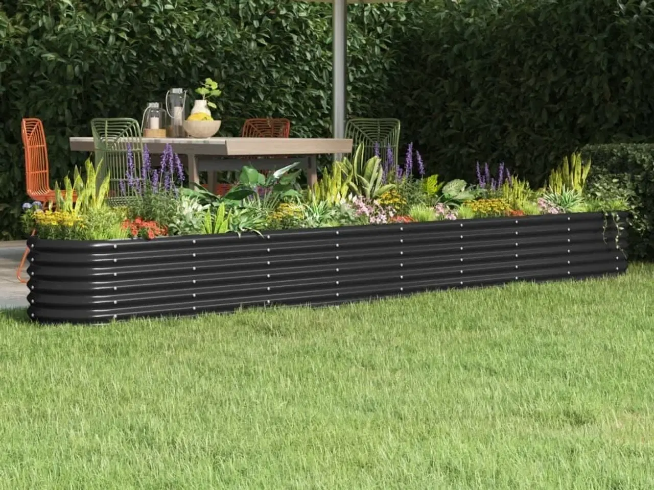 Billede 1 - Plantekasse 332x40x36 cm galvaniseret stål antracitgrå