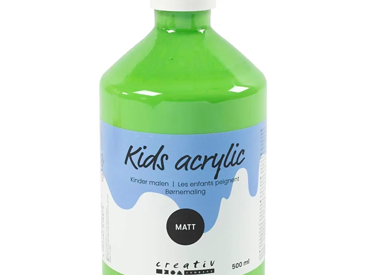 Billede 1 - Mat Akrylmaling Lys Grøn 500ml - Kreativitet Uden Grænser